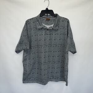 Big Sky Button Up Adult XL Multicolor Mens Short Sleeve Striped Cotton Polo